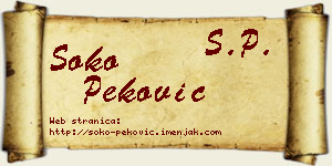 Soko Peković vizit kartica
